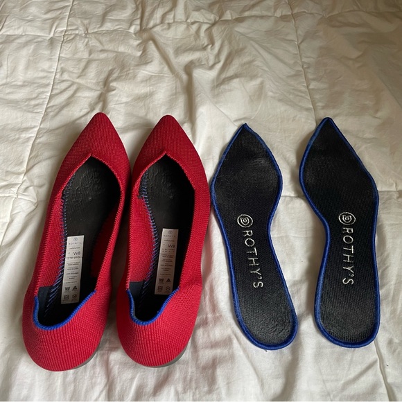 Rothy's The Point Chili Red Flats Women’s Size 8 - Picture 5 of 7